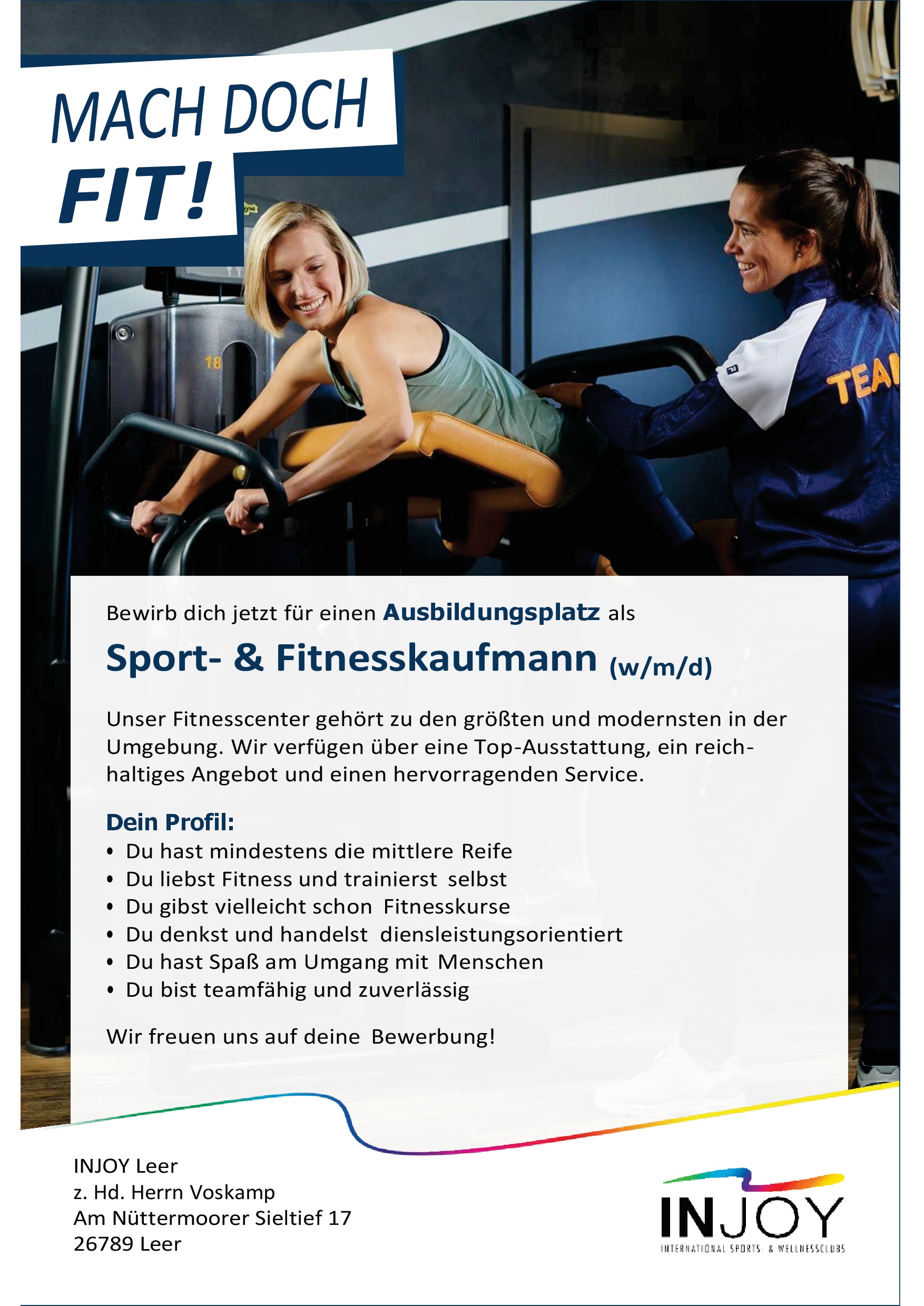 Ausbildungsplatz als Sport- & Fitnesskaufmann (w/m/d)